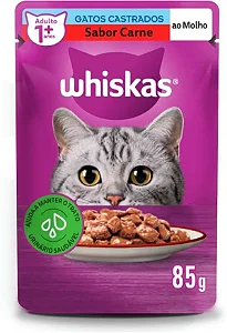 Sachê Whiskas Adulto Castrados Carne 85g