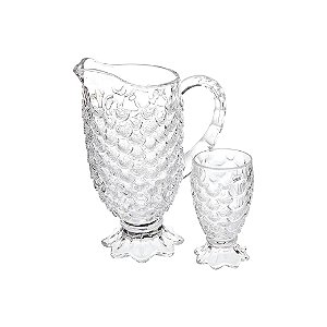 Conjunto Lyor 7 Peças Jarra 1,2L Com 6 Taças de Vidro 240ml