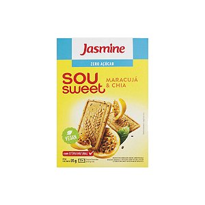 Biscoito Jasmine Sou Sweet Maracujá e Chia Zero Açúcar 90g