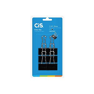 Clips Cis C/ Prendedor de Papel Preto 32mm C/ 6 Unid.