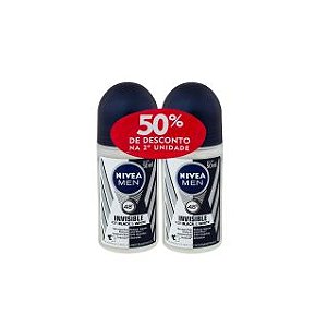 Kit Desodorante Roll-on Nivea Invisible C/2 Unidades 50ml