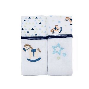 Toalha Fralda Baby Joy Trends 70 x 1,17cm C/2 Unidades Azul