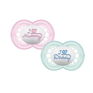 Chupeta de Silicone Mam Mom & Daddy 6+ Meses Girls C/2 Unidades