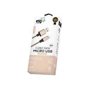 Cabo Micro USB Gold Inox 1m ELG INX510GD