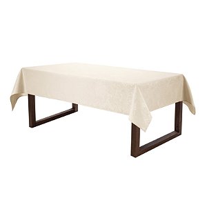 Toalha de Mesa Retangular Mendi 160x220 Sempre Limpa Bege