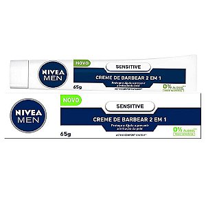 Creme de Barbear Nivea Men 2 em 1 Sensitive 65g