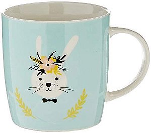 Caneca Lyor Rabbit Flower Azul 350ml