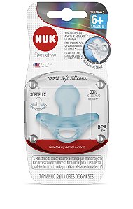 Chupeta Nuk Sensitive Soft 100% Silicone Boy S2