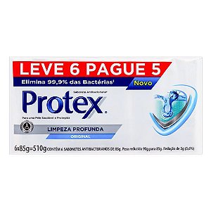 Sabonete Protex Leve 6 Pague 5 Limpeza Profunda 85g