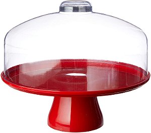 Boleira Coza Cake Com Cúpula 10111/0053 Vermelha