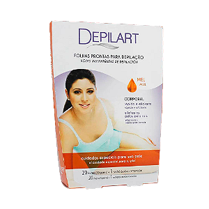 Folhas Prontas Corporal Depilart Mel Com 20 Unidades