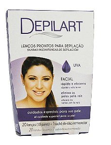 Folhas Prontas Facial Depilart Uva C/20 Unidades