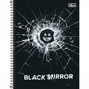 Caderno Capa Dura Universitário Tilibra Black Mirror 10 Matérias C/160 Folhas
