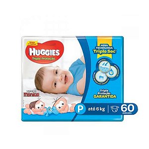 Fralda Descartável Infantil Huggies Turma da Mônica P C/60 Unidades