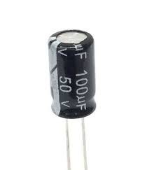 Capacitor eletrolítico 100uF 50V