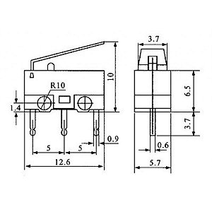 Micro Chave KW10-B com Aste Próprio para Mouse Código Compra RDR-19229