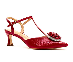 SLINGBACK VERMELHO SALTO MÉDIO CECCONELLO