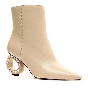 BOTA COURO OFF WHITE CANO CURTO CECCONELLO