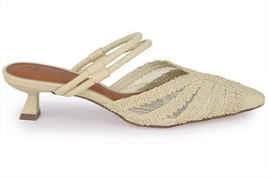 Slingback Tramada Salto Baixo Valentina