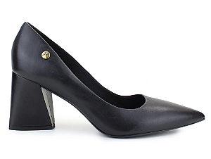 Scarpin em Couro Liso com Salto Bloco Giulia Domna