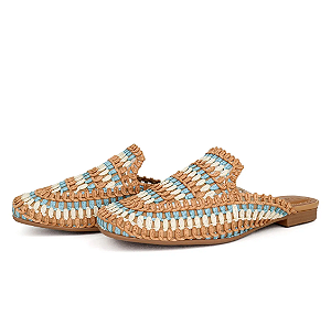 Mule Tramado Valentina Flats Bege