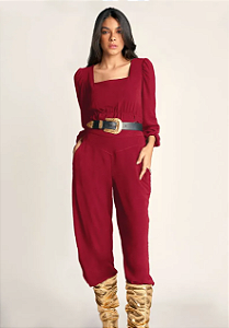 Calca Zinco Pantalona Cós Alto Bolso Faca Bordo