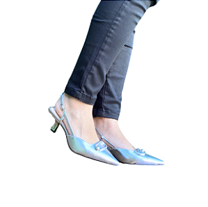 SLINGBACK PRATA SALTO TAÇA - LA CORE