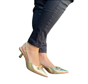 SLINGBACK OURO SALTO TAÇA - LA CORE