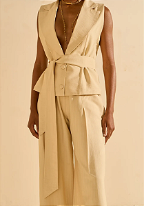 Colete Morena Rosa Ajustado Amarelo Manteiga