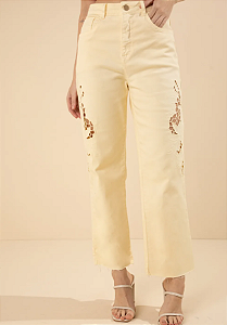 Calça Morena Rosa Reta Média Amarela