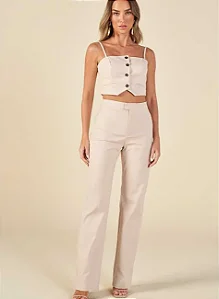 Cropped Nude Some Feminino Básico Elegante