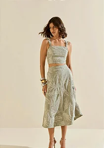 Top Morena Rosa Decote Reto Alça Larga Verde