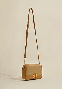 Bolsa Crossbody Morena Rosa Alça Corrente Bege