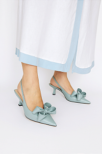 Slingback de Couro Lacore Acqua
