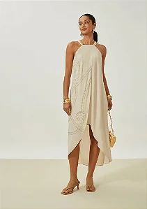 Vestido Midi Maria.Valentina Decote Transpassado