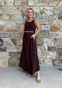 Vestido Haes Longo Marrom