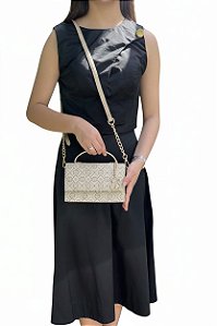 Bolsa Pequena Chenson Monograma Bege