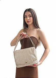Bolsa Média Nude Couro Cecconello