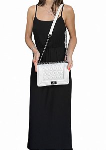Bolsa Off White Couro Correntes Gloss