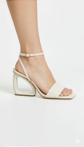 Sandália Cecconello Off White Salto Vazado