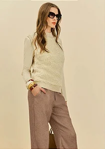 Colete Ajustado Sem Manga Off White