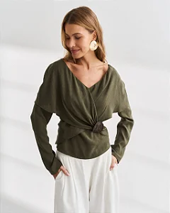 Blusa Manga Longa Verde Liocel Haes