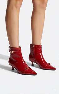 Bota Cano Curto Vermelha Cecconello