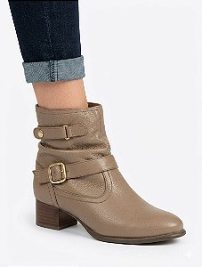 Bota Cano Curto Couro Mocha Mousse LaCore