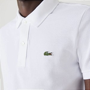 CAMISA POLO LACOSTE BRANCA L121221 CLASSIC FIT