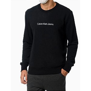 MOLETOM CALVIN KLEIN BÁSICO PRETO CKJM1080987