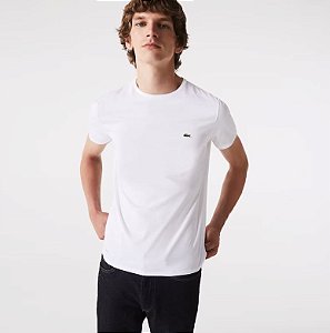 CAMISETA BRANCA ALGODÃO PIMA LACOSTE TH670923