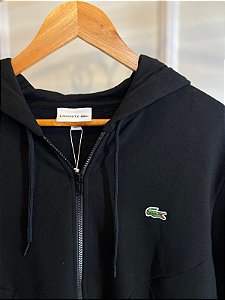 MOLETOM LACOSTE PRETO MASCULINO DETALHE SH218123