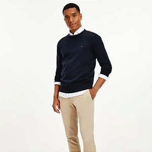 WCC SIGNATURE CREW NECK AZUL MARINHO SUETER TOMMY HILFIGER THMW0MW14748