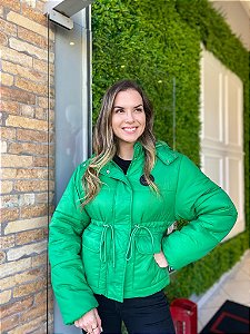 JAQUETA SUPER PUFFER COM CINTO VERDE LP EASY 502JA000642